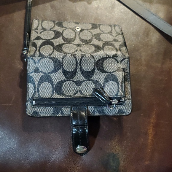 Coach Gray and Black Signature Wristlet Wallet - Picture 6 of 7